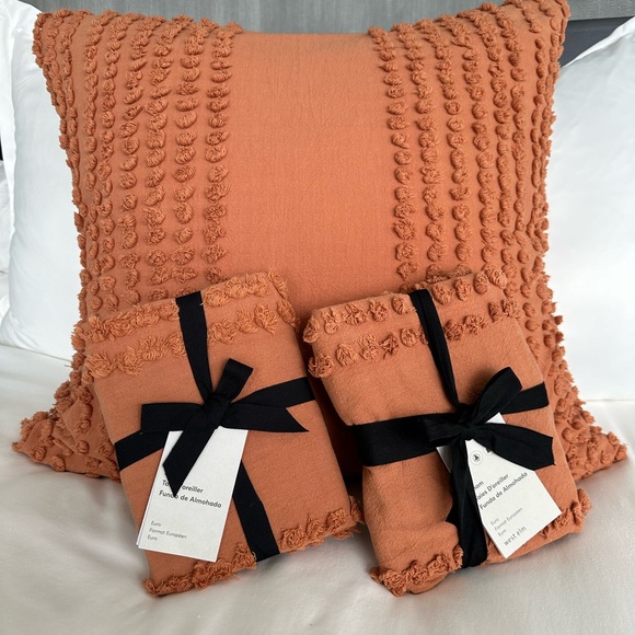 Euro Sham - Orange - West Elm - Qty. 3 - Picture 1 of 7